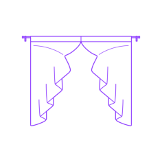Buildings Window Curtains Swag Gathered Tracing Svg Vector, Free Vectors File